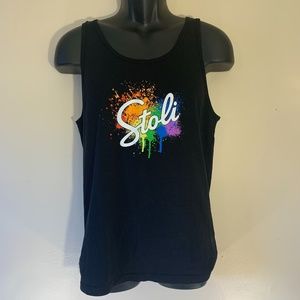 Stoli Rainbow Splatter Tank Top Medium 100% cotton Gently worn